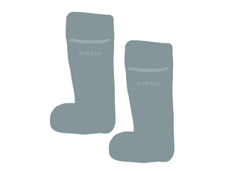 かわいい青色の長靴／手描きイラスト