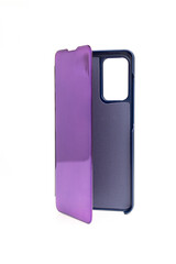 opened purple case-book for smartphone on a white background. the best protection of your gadget from damage. the case will cover your phone from all sides.