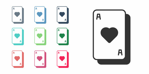 Black Playing cards icon isolated on white background. Casino gambling. Set icons colorful. Vector