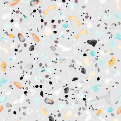 Terrazzo Texture Vector. Flooring Seamless Pattern