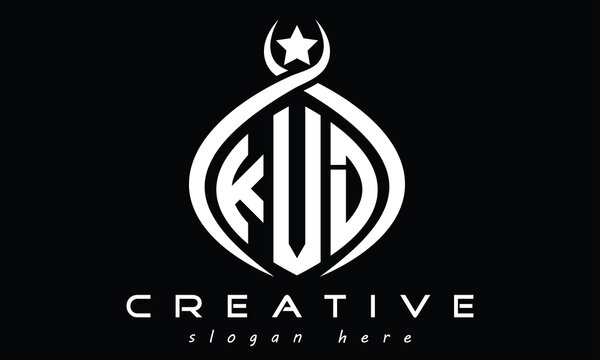 KVD three letters monogram curved oval initial logo design, geometric minimalist modern creative logo, vector template