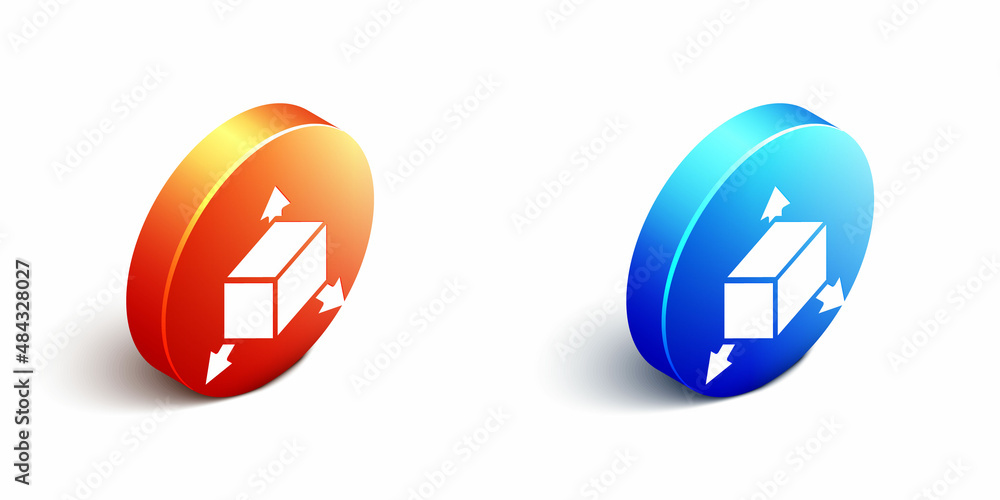Poster isometric isometric cube icon isolated on white background. geometric cubes solid icon. 3d square si