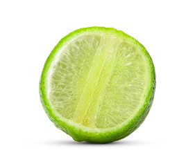 Sliced lime on white background