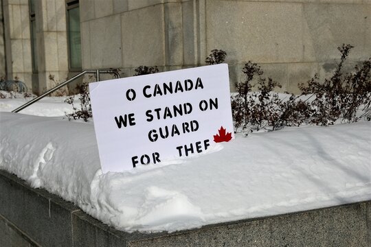protest sign at the Canadian Parliament, Ottawa 2022