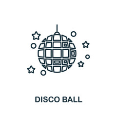 Disco Ball icon. Line element from party icon collection. Linear Disco Ball icon sign for web design, infographics and more.