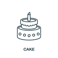 Cake icon. Line element from party icon collection. Linear Cake icon sign for web design, infographics and more.