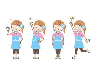 体操する女の子のイラスト素材セット