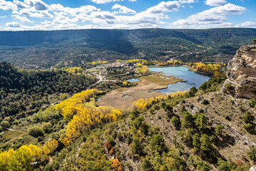 Obraz premium The Una lagoon, a lagoon located in the town of Una, in the province of Cuenca, Castilla La Mancha, Spain