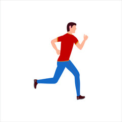 Fototapeta na wymiar Runner man logo design emblem vector icon, emblem with white background