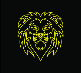 Tiger Head Line Logo Template Illustration Design