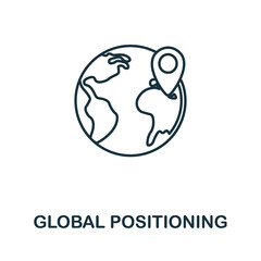 Global Positioning icon. Line element from production management collection. Linear Global Positioning icon sign for web design, infographics and more.