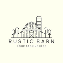 Obraz premium rustic barn minimalist line art design icon illustration template design