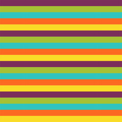 Horizontal colorful stripes abstract background. Burgundy, orange, yellow, blue, light green stripes for your design