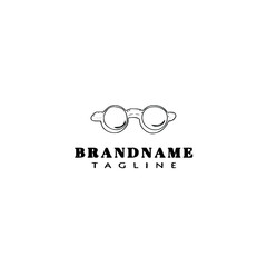 Obraz premium sunglasses logo icon design template black vector illustration