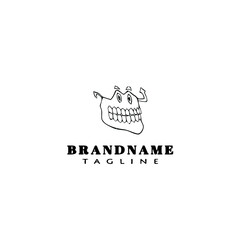 teeth character logo icon design template black vector