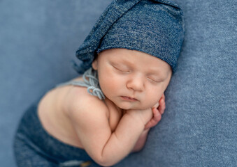 Portrait of newborn baby boy