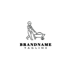 builder logo cartoon icon design template black isolated vector