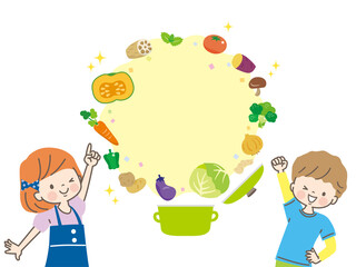 子ども料理教室のイメージイラスト素材