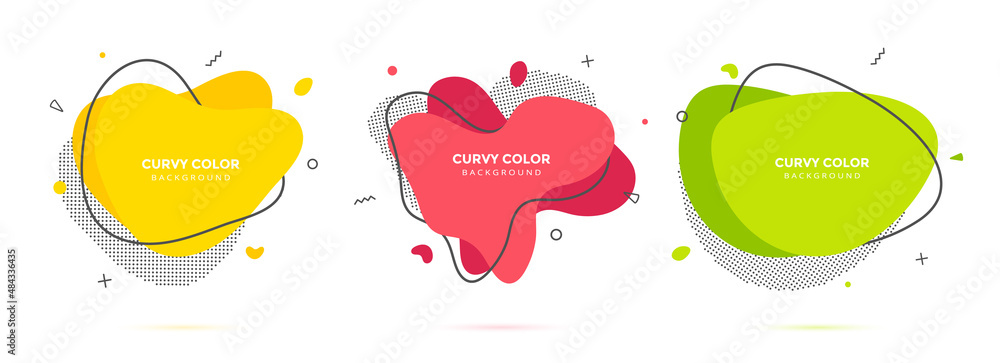 Poster modern liquid irregular amoeba blob shape abstract elements graphic flat style design fluid vector i