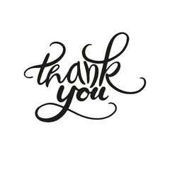 Vector Thank you hand draw a calligraphic.