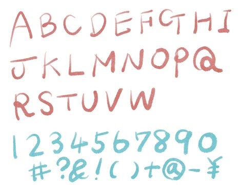 アルファベットの文字と数字