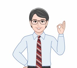 仕事中の中年男性