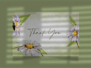 watercolor hand-drawn thank you card