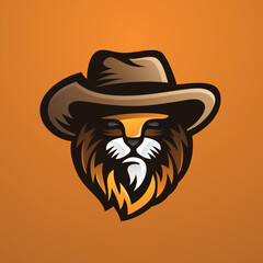 Lion Cowboy Mascot Logo