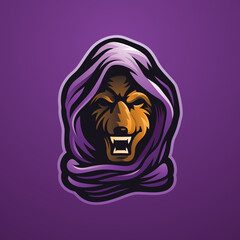 Wolf Head with Hoodie Mascot Logo Template for Esport gaming
