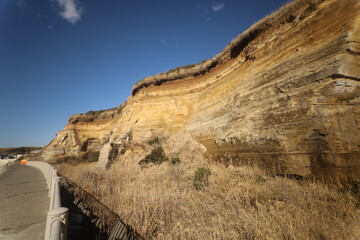 千葉県にある海食崖の景勝地、屏風ヶ浦。