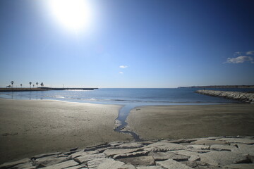 冬の銚子マリーナ海水浴場