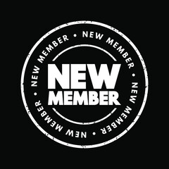 New Member text stamp, concept background