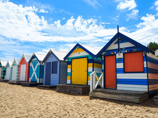 Fototapeta na wymiar Brighton Beach Bathing Houses Melbourne Australia