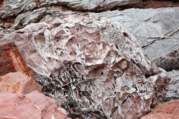 Natural background of red rocks.