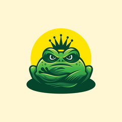 Frog Mascot Illustration Logo Design