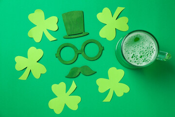 Different accessories for St.Patrick's Day, top view