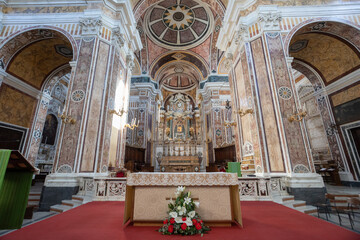 Inside interior of the Cathedral of Maria Santissima della Madia (Basilica Cattedrale Madonna della...
