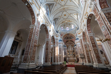 Inside interior of the Cathedral of Maria Santissima della Madia (Basilica Cattedrale Madonna della Madia)