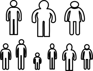 Man Body Figure Size Icon Symbol Sign Pictogram outline vector illustration..eps