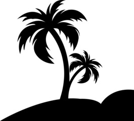  Palm icons set isolateed, black on a white background.eps