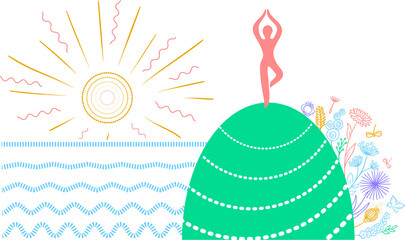 concept yoga on the sea