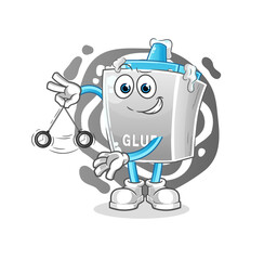 glue hypnotizing cartoon. cartoon mascot vector