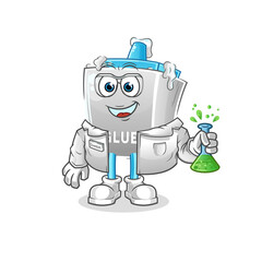 glue scientist character. cartoon mascot vector