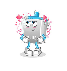 glue shy vector. cartoon character