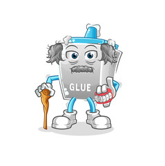 glue white haired old man. character vector