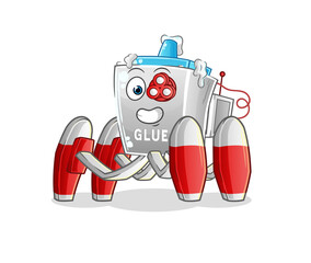 glue future robot vector. cartoon character