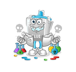 glue mad scientist illustration. character vector