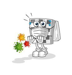 chessboard refuse viruses cartoon. cartoon mascot vector