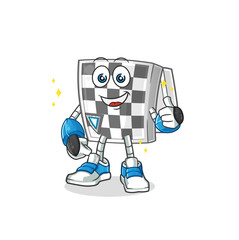 Naklejka premium chessboard robot character. cartoon mascot vector