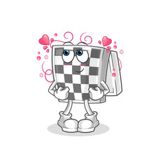 chessboard shy vector. cartoon character
